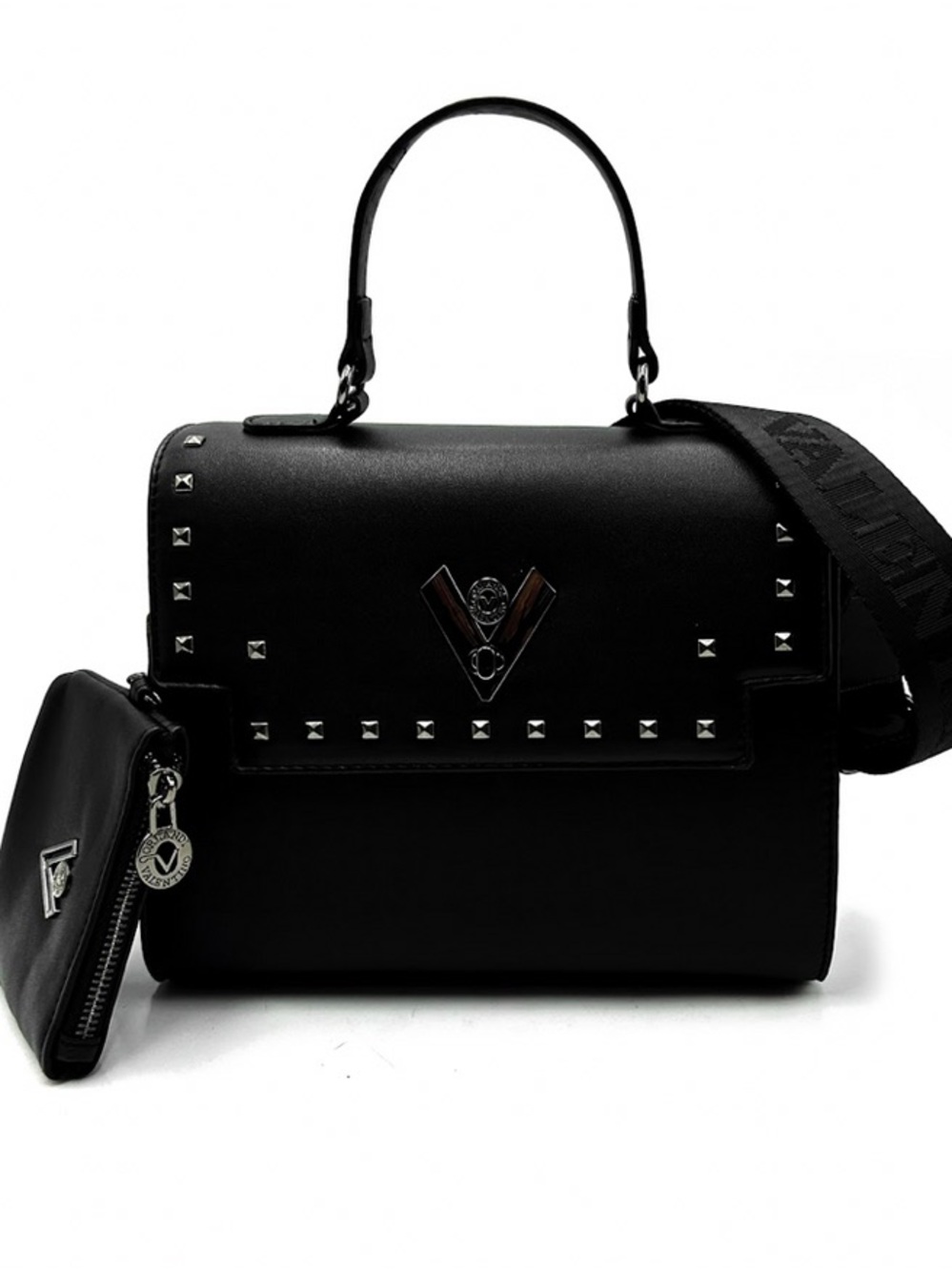 Valentino Orlandi Black Vegan Leather Studded Top-Handle Satchel NWT - Picture 6 of 6